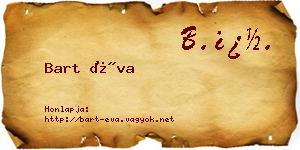 Bart Éva névjegykártya